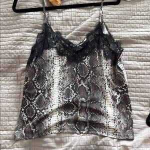 Zara Snake Print Camisole with Lace Trim